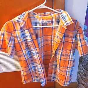 Flannel old navy shirt size XL and.color orange purple white light blue